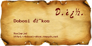 Dobosi Ákos névjegykártya